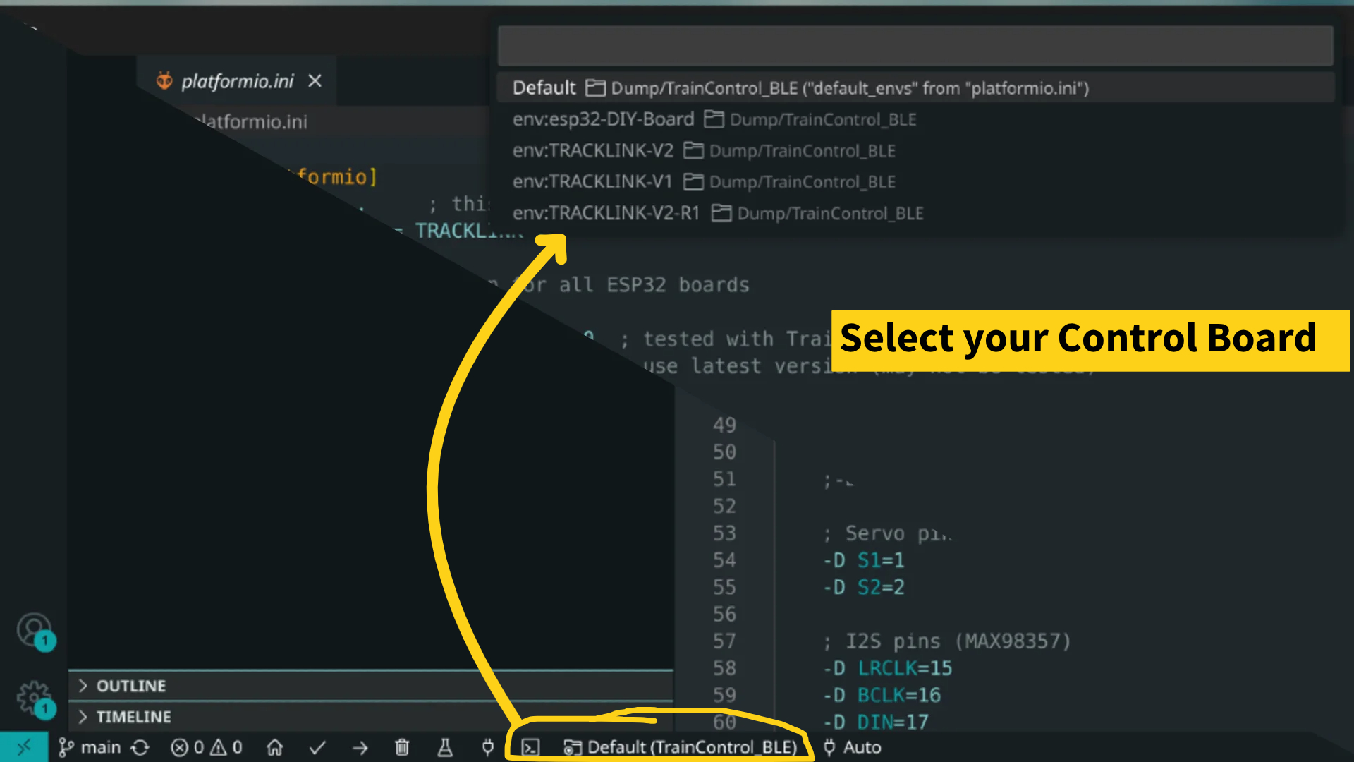 Select the project environment